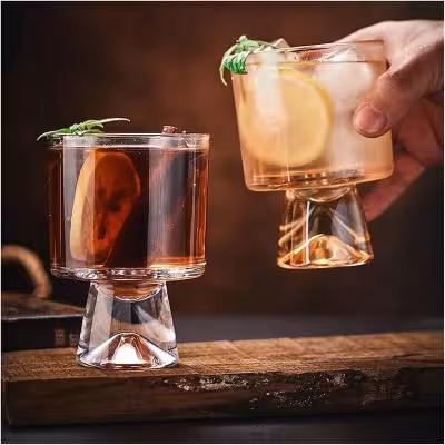 دسرخوری پایه دار وارداتی 6عددی رنگ دودی عسلی