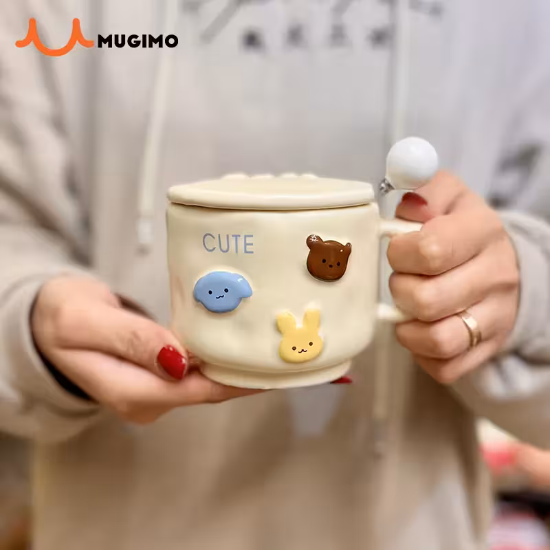 ماگ سرامیکی عروسکی برجسته مدل cute