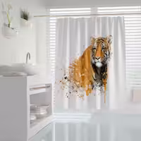 پرده حمام دلفین مدل Tiger سایز 180×200 سانتی متر