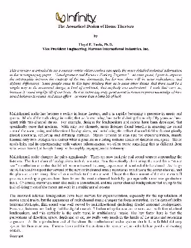 خرید و دانلود نسخه کامل کتاب The acoustical design of home theaters