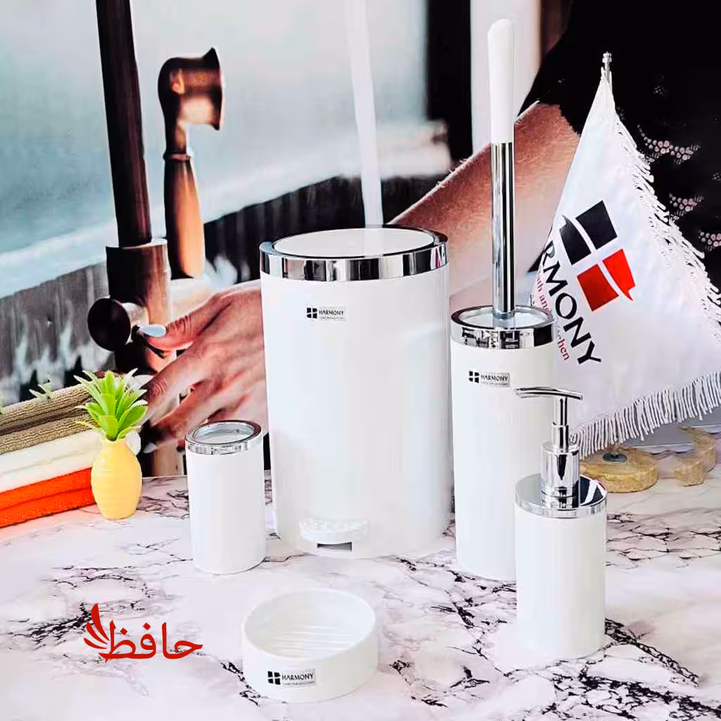 ست سرویس بهداشتی هارمونی مدل روشا سفید کروم