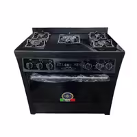 اجاق گاز طرح فر تکنو پروسا techno مدل 13500 مشکی صفحه شیشه