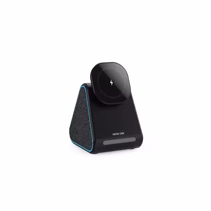 شارژر وایرلس گرین لاین مدل Green lion GNMGT15WSP mag trio/speaker/charger/stand