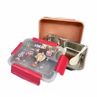 ظرف غذا استیل دو خانه لبوبو