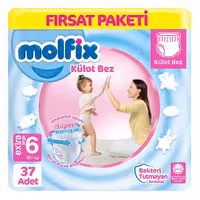 پوشک مولفیکس شورتی سایز 6 بسته 37 عددی