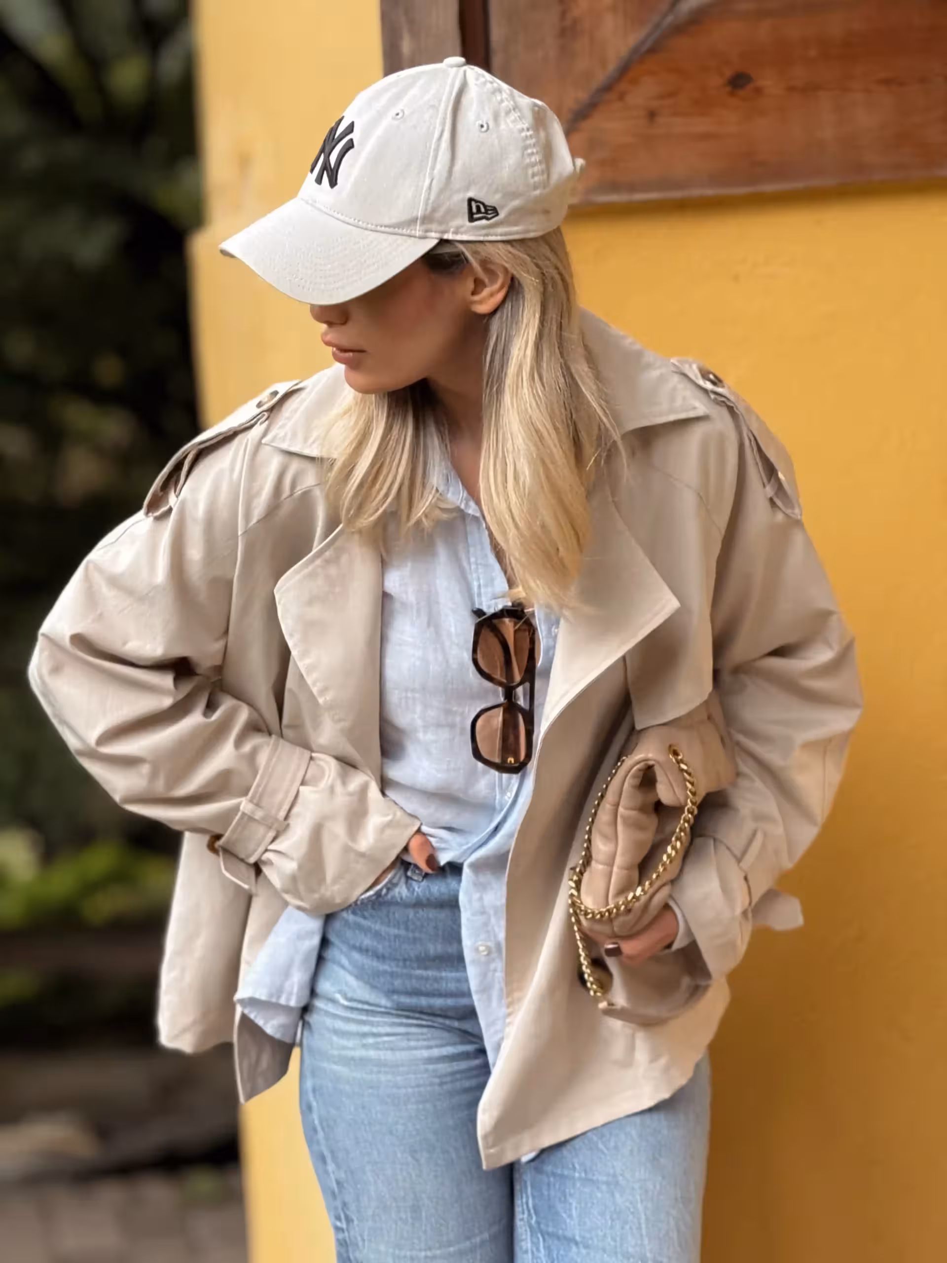 ترنچ کت متوسط استخوانی