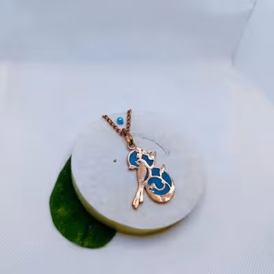 گردنبند مس فیروزه کوبی مرغ وعشـــــــق