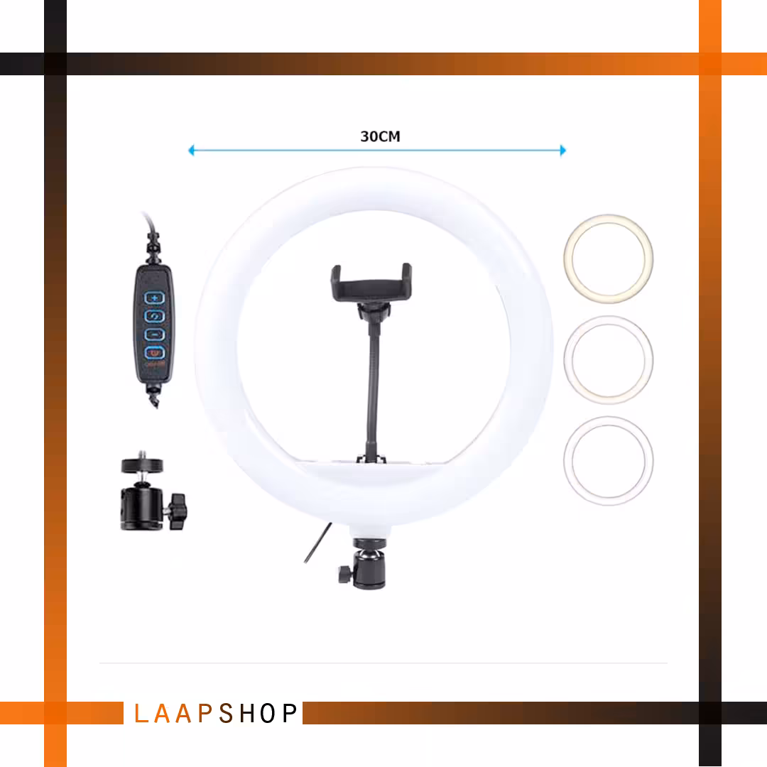 رینگ لایت سایز 30 مدل M-300 همراه پایه