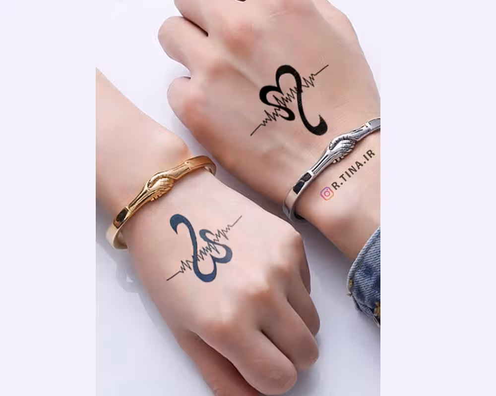 تاتو ضربان قلب طرح a5