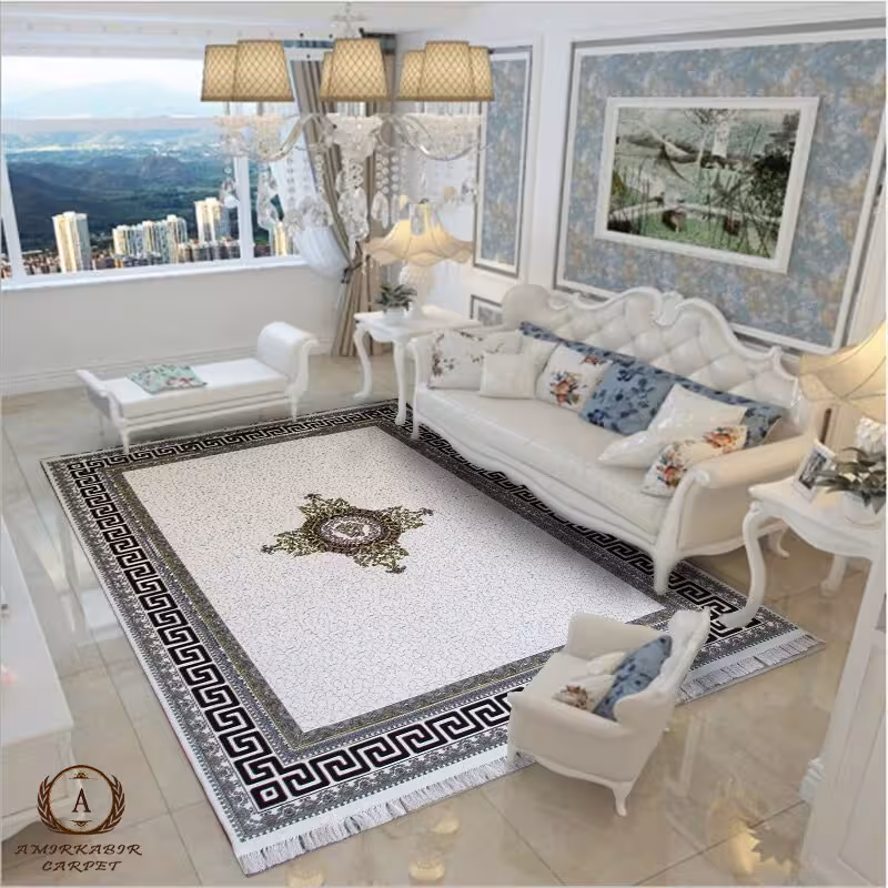 فرش 700 شانه طرح ورساچه کرم