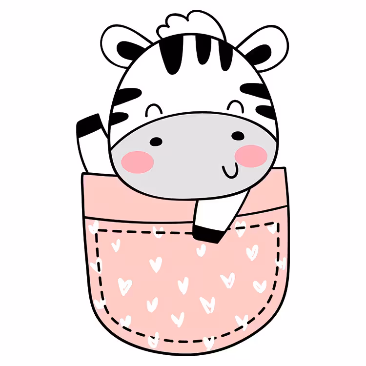 استیکر پارچه و لباس مدل دی تی اف طرح جیبی کد H10.585 مجموعه 5 عددی