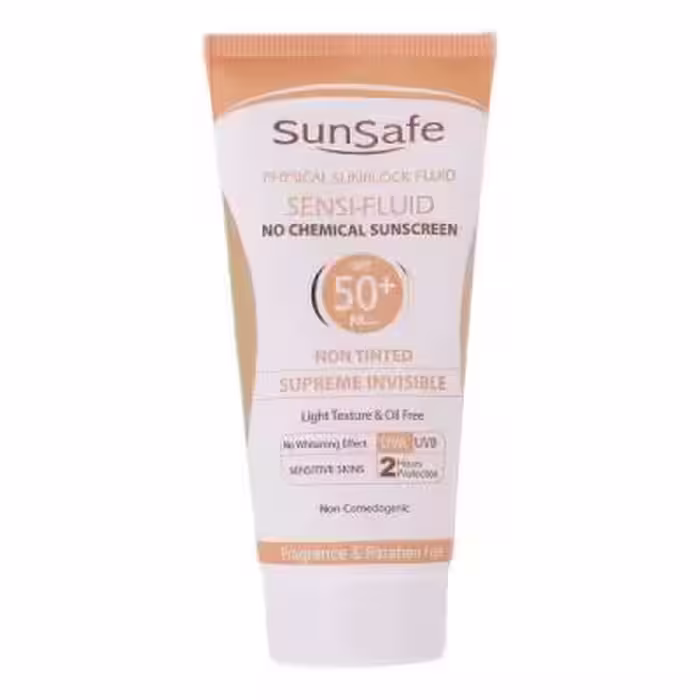 کرم ضد آفتاب بدون رنگ سان سیف SPF 50 مدل SENSI ‌مناسب پوست‌های حساس حجم 50 میلی لیتر