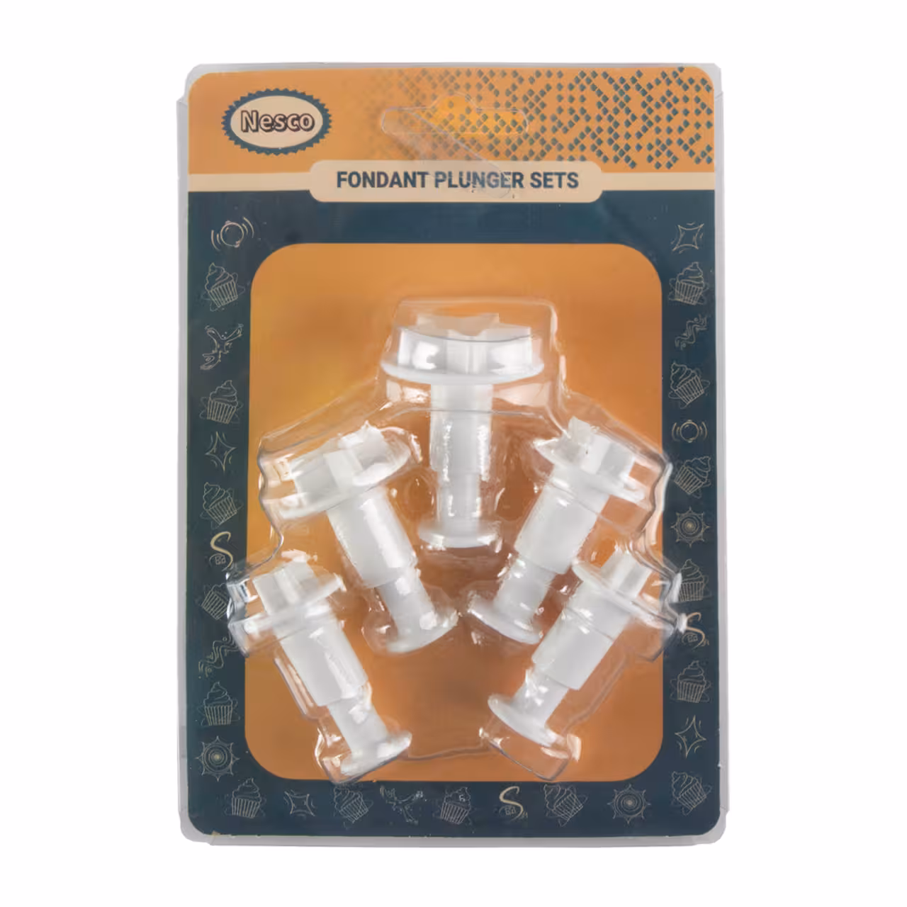 کاتر شیرینی پزی مدل فشاری طرح ستاره مجموعه 5 عددی