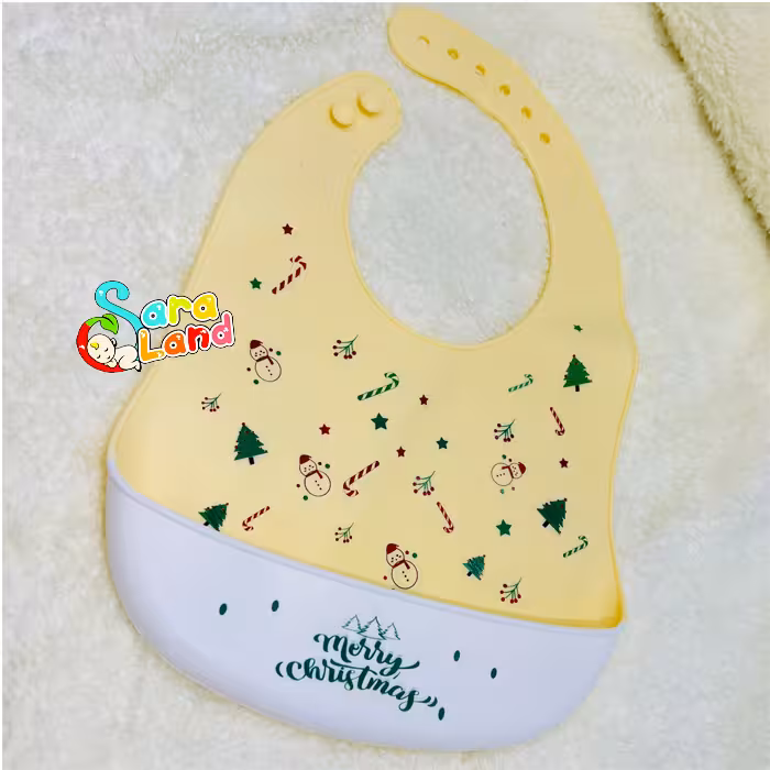 پیشبند سیلیکونی نوزاد طرح کریسمس