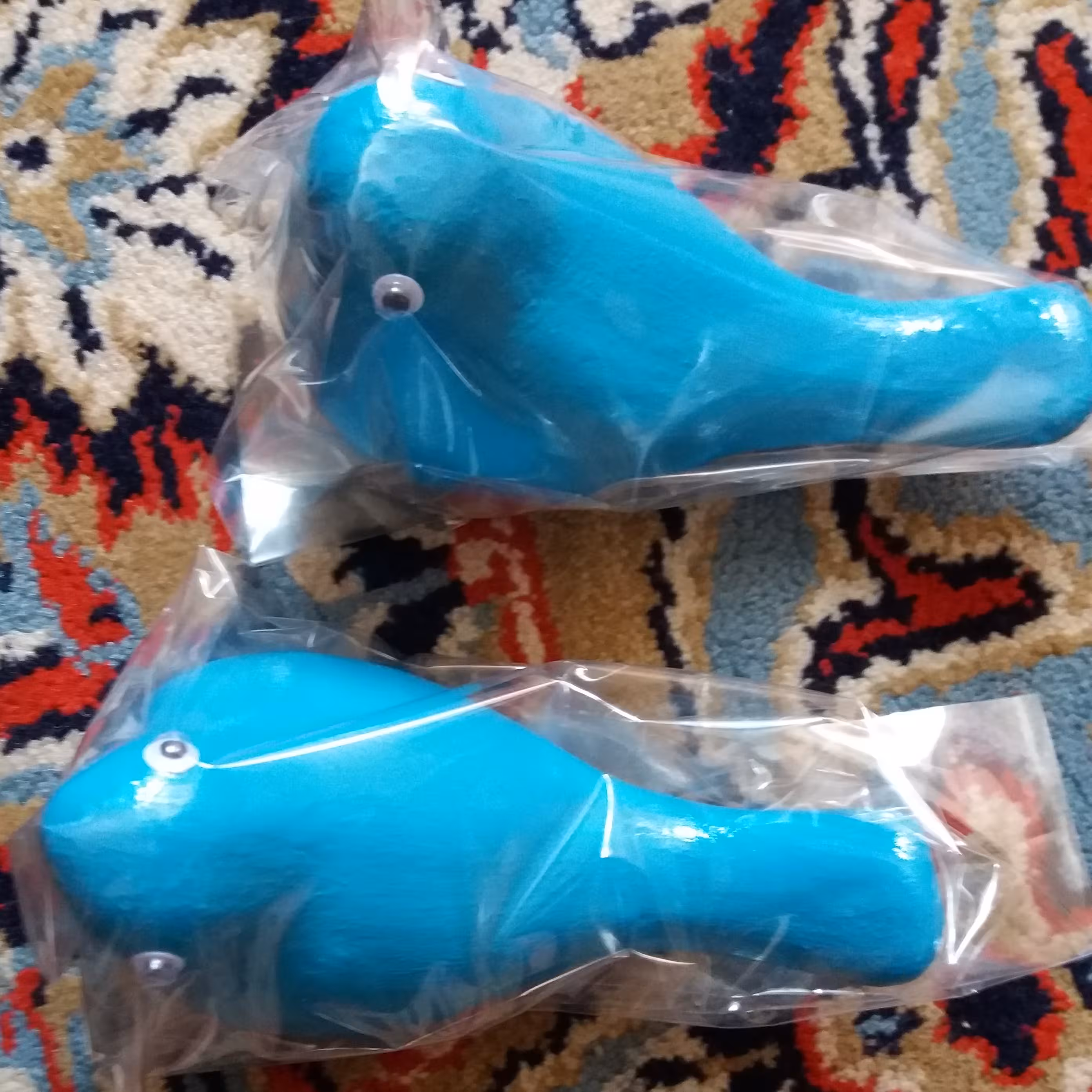 مرغ آمین دوتایی رنگ فیروزه ای با چشم متحرک