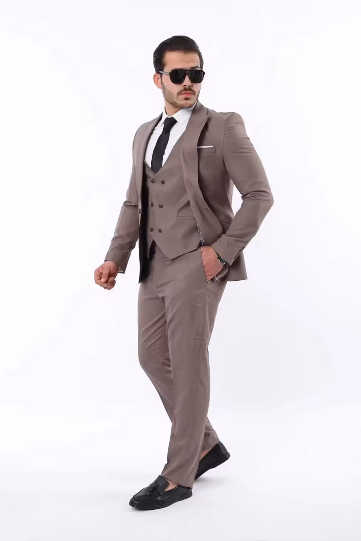 کت و شلوار با یقه صاف مردانه اورجینال ترک - 9394