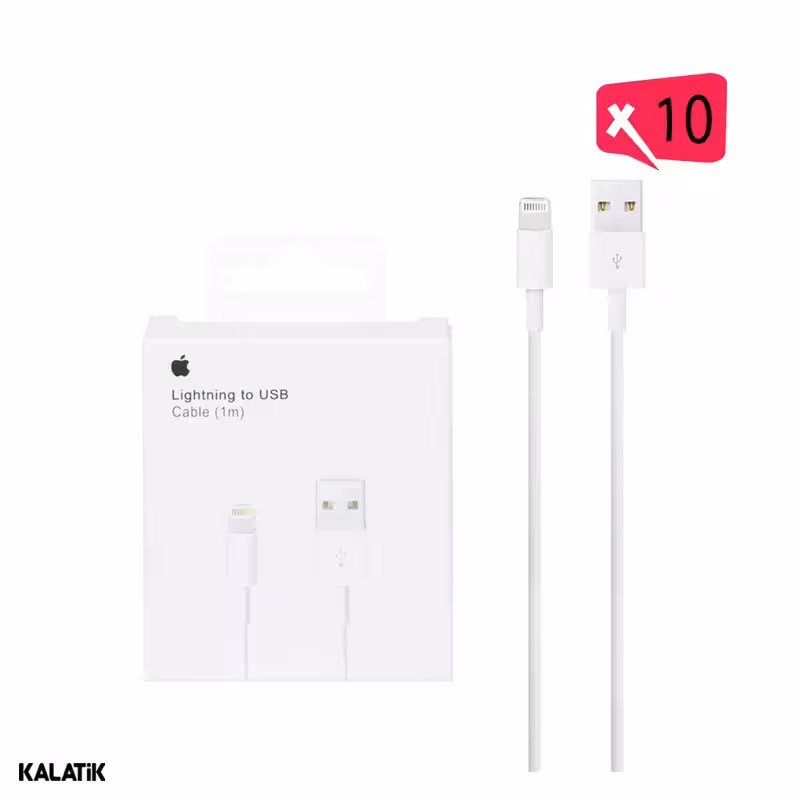 کابل تبدیل USB-A به لایتنینگ اپل آیفون 7 مدل MD818ZM/A A1480 به طول 1 متر-بسته 10 عددی-شارسل