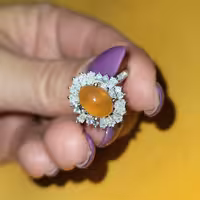 نیم ست نقره با ست انگشتر با سنگ عقیق یمن درجه یک