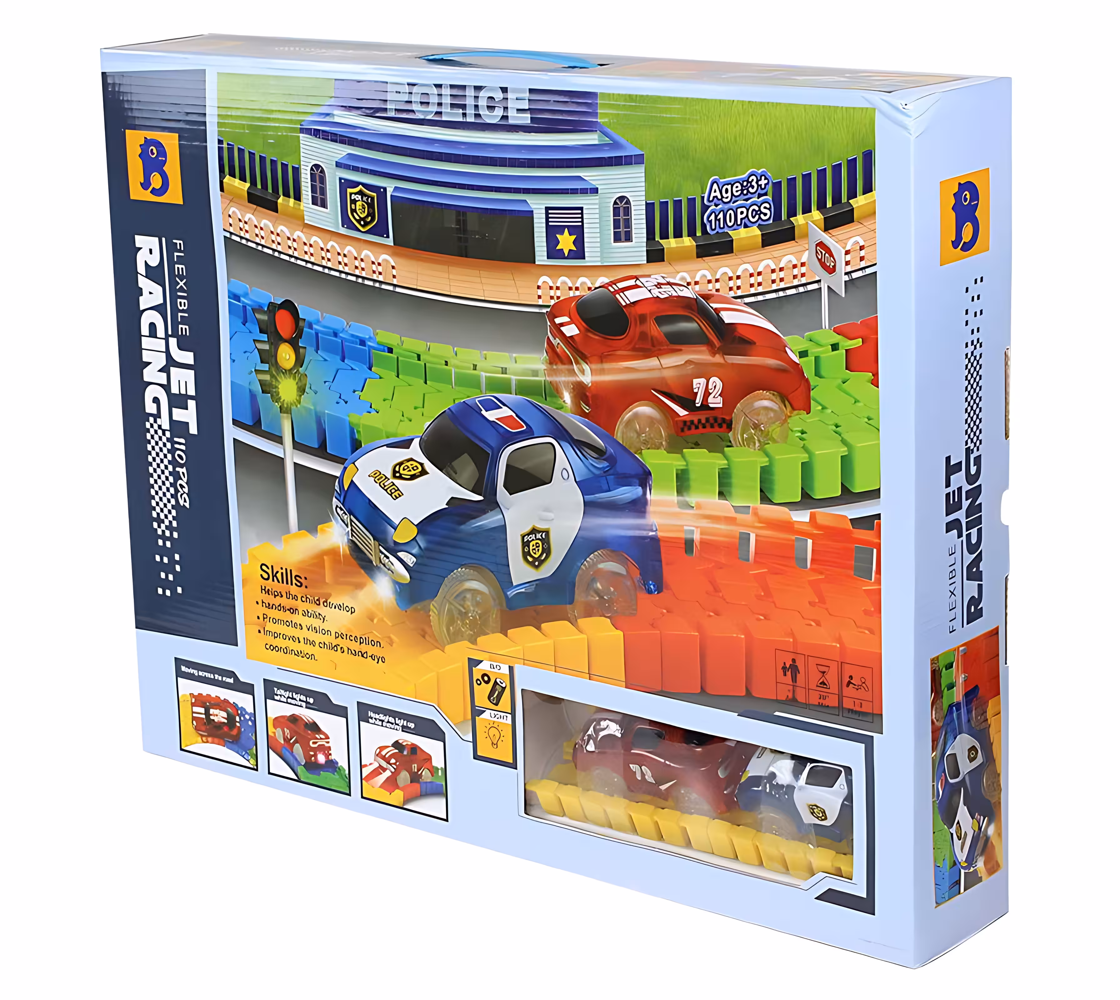 اسباب بازی جت ریسینگ 110 قطعه بزرگ 2 عدد ماشین