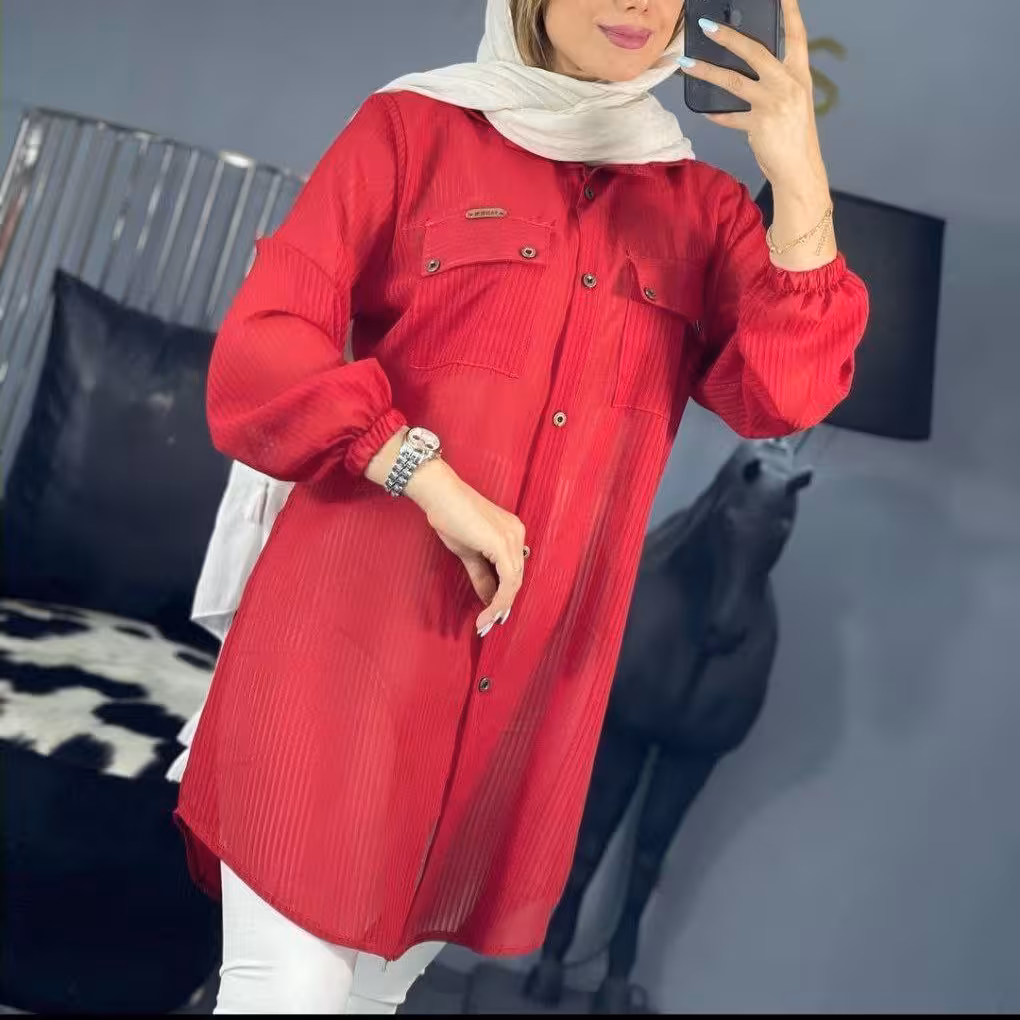 مانتو شبنم حریر میله ای