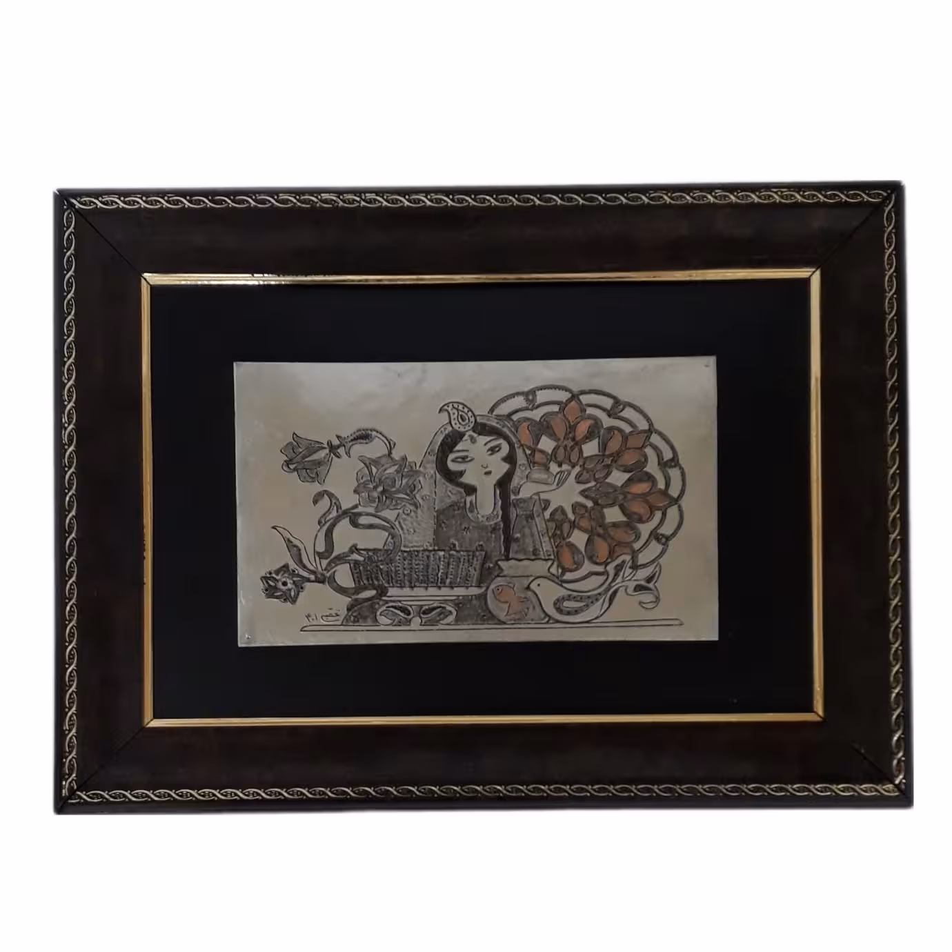 تابلو  قلمزنی طرح خاتون