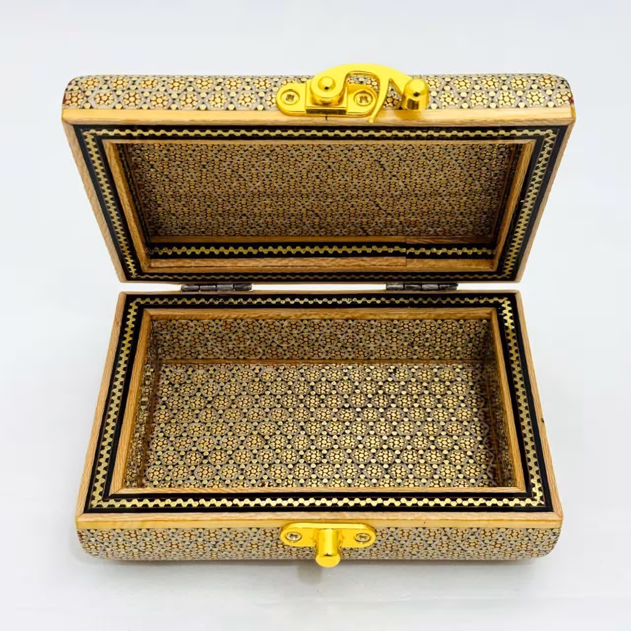 جعبه خاتم کاری مدل تمام خاتم تذهیب 10در14