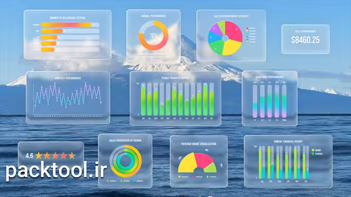 دانلود پروژه آماده پریمیر پرو نمودار و چارت شیشه‌ای Glass Motion Charts - پک تول