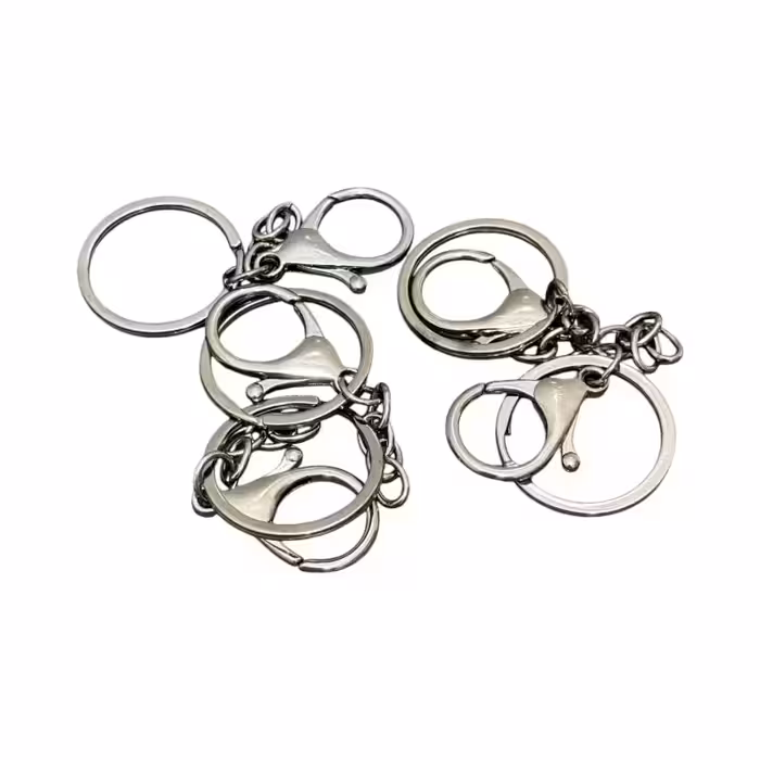 حلقه جاکلیدی قفل دار استیل دودی 5 عددی