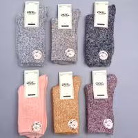 جوراب ساقدار پشمی مدل ساده موهردار برفکی