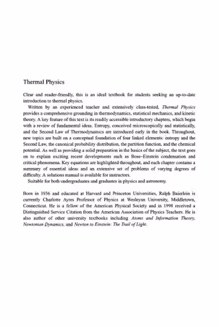 خرید و دانلود نسخه کامل کتاب Thermal Physics