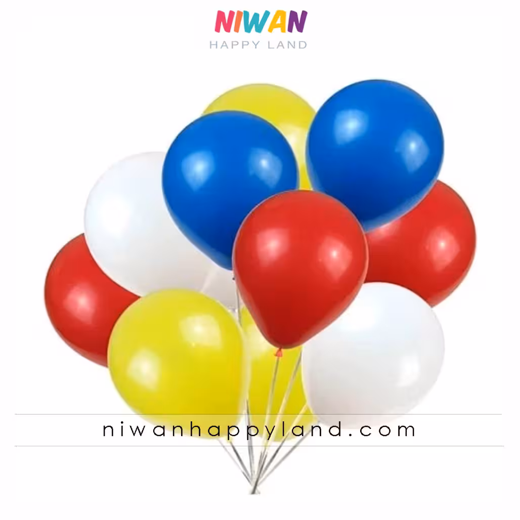 پک بادکنک زرد قرمز آبی