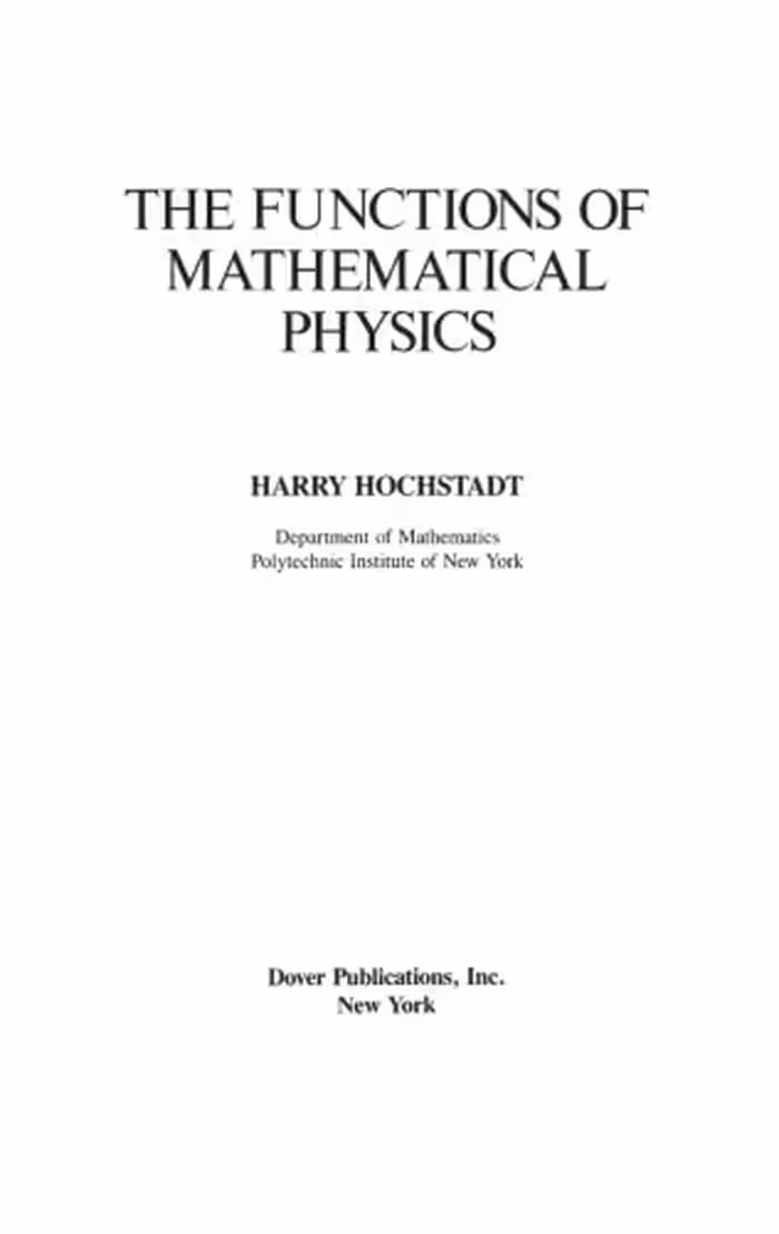 خرید و دانلود نسخه کامل کتاب The Functions of Mathematical Physics