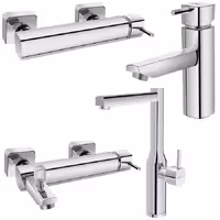 ست شیرالات شودر مدل یونیک/یونیک پلاس کروم