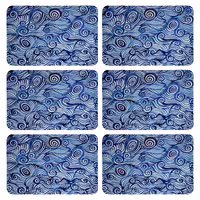زیربشقابی طرح موج کد 9157 بسته 6 عددی | کالا مکس