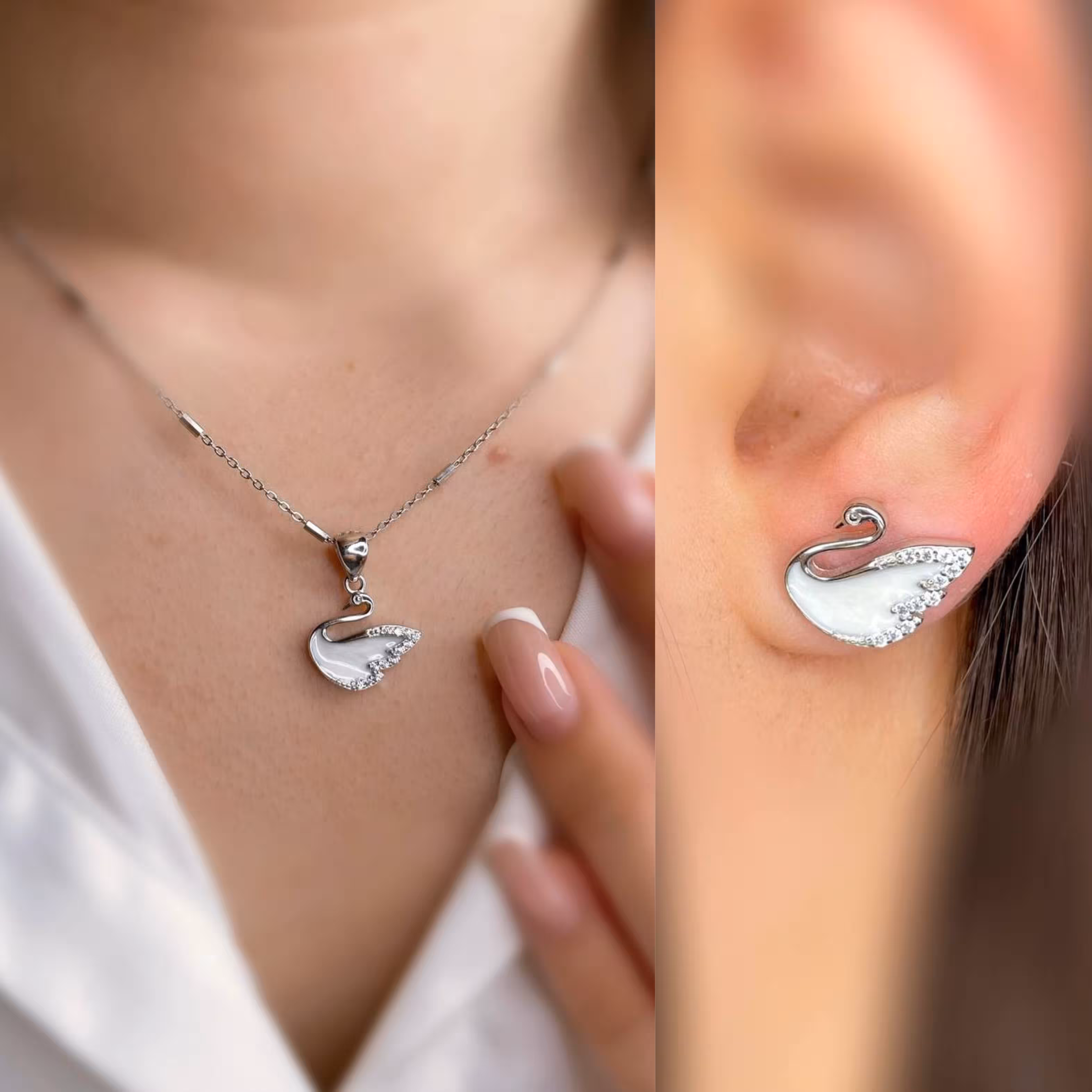 نیمست مینیمال نقره جواهری کد 00281