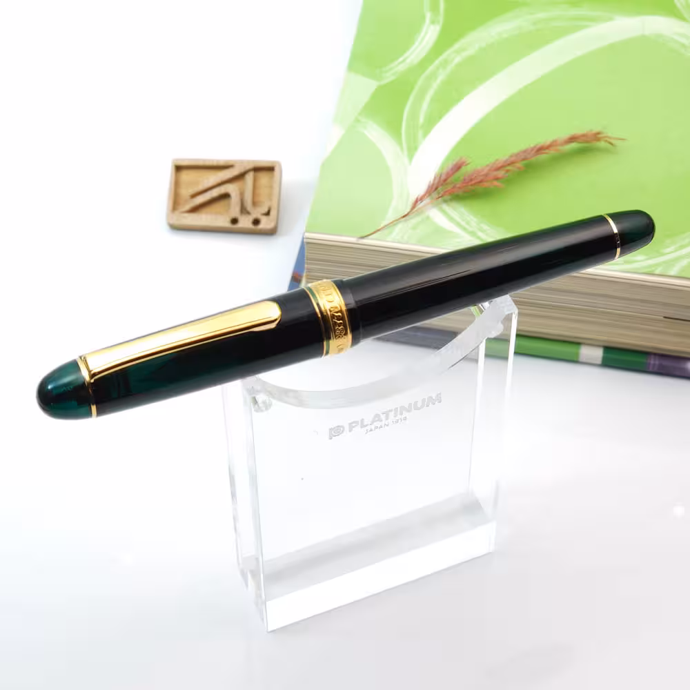 خودنویس پلاتینیوم سنتری سبز گیره طلا مدل 3776 Platinum Century FP Laurel green gold trim