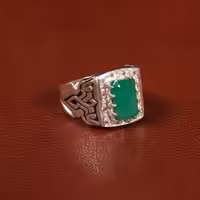 انگشتر زمرد مردانه کد 29972 - جواهری مشاهیر