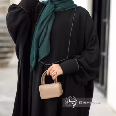 مانتو شلوار زنانه کرپ مدل مانتو عبایی شیک مغزی دوزی