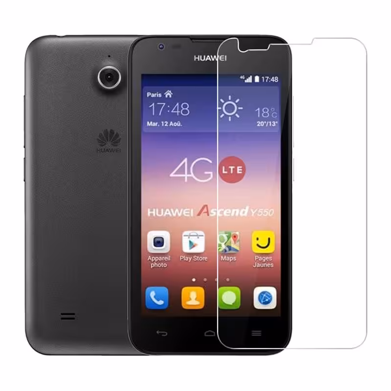 گلس هواوی Huawei Ascend Y550 محافظ صفحه نمایش y550 خشگیر هوایی وای 550 محافظ شیشه ای شفاف Y550-L01 Y550-L02 Y550-L03