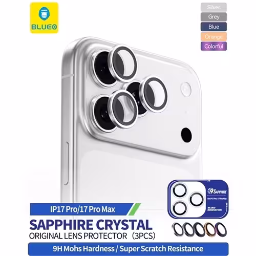 رینگ محافظ لنز بلو یاقوتی کریستالی Blueo SAPPHIRE Crystal Original Lens Glass مناسب برای Apple iPhone 17