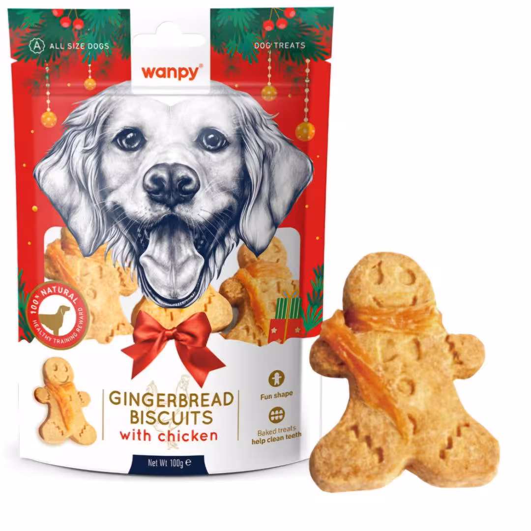 تشویقی سگ ونپی طعم مرغ مدل Gingerbread biscuits
