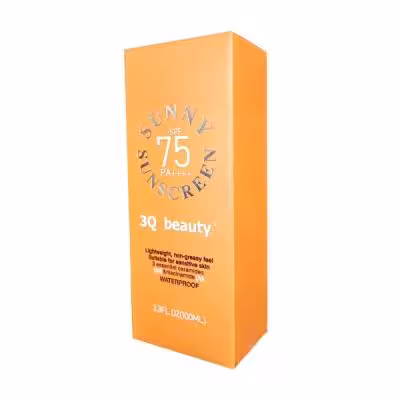 کرم ضد آفتاب بدون رنگ 3Q beauty حاوی SPF 75 حجم 100 میلی لیتر