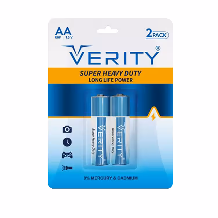 باتری قلمی VERITY مدل Super Heavy Duty کارتی 2 عددی