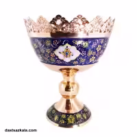 آجیل خوری مسی میناکاری پایه دار طرح پرداز بزرگ کد MJ-49