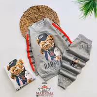 بلوز شلوار اسپورت خرسی نخ پنبه ملانژ سایز 45_50_55