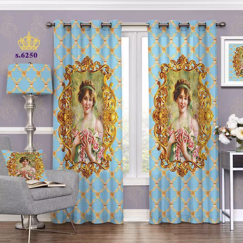 پرده پذیرایی دو قواره طرح ایتالیایی کد S6250