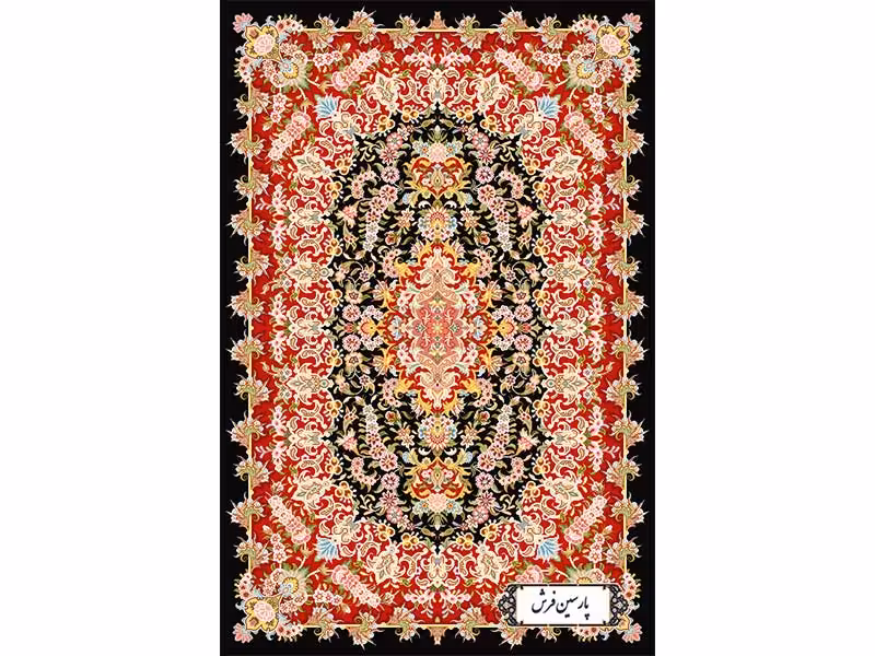 نخ و نقشه طرح قالیچه نفیس تبریز - کد NZ2883