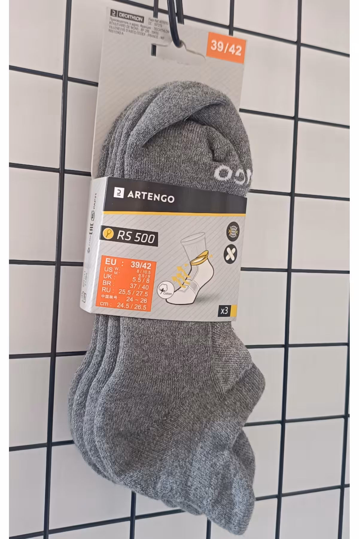 مردانه و زنانه 3 جوراب تنیس 500 روپیه کنسرت کوتاه UNISEX Decathlon