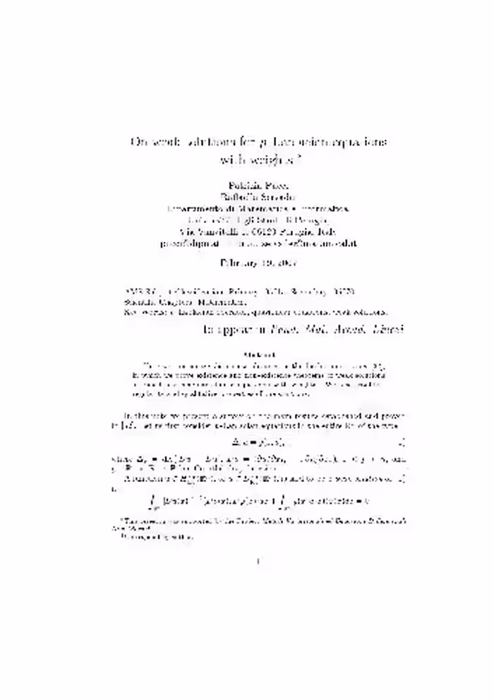 خرید و دانلود نسخه کامل کتاب On weak solutions for p-Laplacian equations with weights