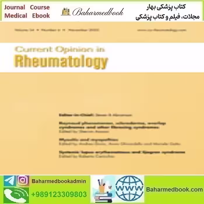 Current Opinion in Rheumatology Volume 34 1 to 6 2022 TRUE